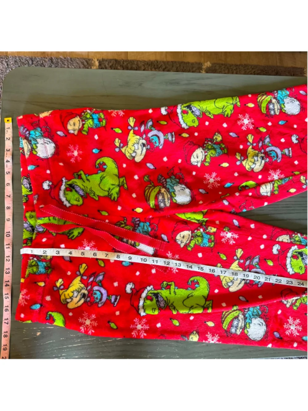 Boys Nickelodeon Red Green Rugrats Christmas Pajama Bottoms L